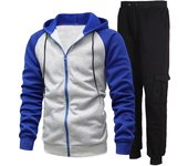 Chaqueta con capucha de dos piezas de otoño e invierno para hombre + mono, traje deportivo informal para hombre