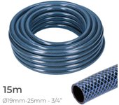 EDM Manguera de Jardín Flexible Azul 15m Ø19-Ø25mm PVC - 74094 Manguera riego de jardín Complementos y Recambios para Regar Mangueras Jardin
