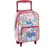 Trolley Peppa Pig Pequeña Infantil, Mochila Carrito Peppa Pig, Mochila Carro Peppa Pig, Color Rosa, 33 x 22 x 11 cm, Kiglam