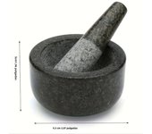 Mortar And Pestle, Polished Granite Mortar And Pestle For Grinding Herbal Crusher, Making Avocado Sauce, Salsa, Pepper,  Crusher