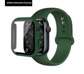 Glass+Case+Strap for Apple Watch Band 45mm 44mm 41mm 40mm 38mm 42mm Screen Protectors for Apple IWatch Series 9 8 7 6 SE 5 3 4