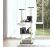 vidaXL RASCADOR PARA GATOS CON POSTES DE SISAL GRIS OSCURO 141 CM