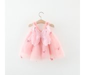 Summer Baby Girls' Princess Party Birthday Dress Sweet Children Clothing Butterfly Wings Fairy Strap Embroidered  Mesh 0-3 Y Kid