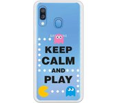 Funda compatible con Samsung Galaxy A20E - Keep Calm Circulos Blancos