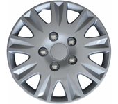 AUTOZOCO Tapacubos universales, Juego de 4 Tapacubos 14 Pulgadas, Tapacubos Coche, Tapacubos Furgoneta, ABS Resistente a Fuertes Impactos, con Anillo sujeción Ajustable, Diseño Menorca, 14 Pulgadas