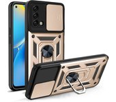 For OPPO A74 A54 4G 5G Case Slide Camera Shockproof Armor Case For OPPO A57 A77 A55 A58  Car Magnetic Holder Ring Protect Cover