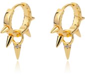 Punk Spike Rivet Hoop Earrings For Women Stainless Steel Huggie Earrings Ear Cuff Piercing Earring Gothic Jewelry Accessories