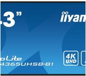 iiyama LH4365UHSB-B1 pantalla de señalización Diseño de quiosco 108 cm (42.5") LED Wifi 800 cd / m² 4K Ultra HD Negro Procesador incorporado Android 11 24/7