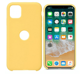 CABLEPELADO Funda Silicona iPhone Agujero Logo Textura Suave (iPhone 11, Amarillo)