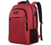 Mochila de viaje para computadora portátil, Bolso de trabajo, Bolso Liviano para computadora portátil con Puerto de carga USB, mochila de Negocios antirobo, se Adapta a una computadora portátil de 15,6 pulgadas, color Rojo