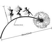Fairies Dandelions Garden Art Sculpture Dance Together Yard Decorations Stainless Steel Garden Fairy Ornaments Fairy Sculpture Garden Dandelion for Outdoor Decoration Metal