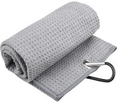 40x60cm Golf Towel With Hook 5 Colors Microfiber Fabric For Golf lovers Duty Clip Carabiner Accessories Free shipping Dorp ship