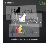 Funny Pet Cat Dog Heartbeat Lifeline 3D Vinyl Car Stickers Window Stylish Decoration Reflective Car Styling Decals