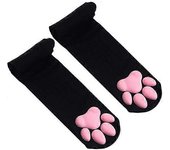 Cat Paw Pad Sock, Puffy Pawpad Socks Pink Cute Thigh High Socks for Girls kids Women CosplayToes Beans Socks