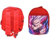MERCHANDMANIA PACK MOCHILA ROJA Y ESTUCHE Gohan modo bestia pelicula dragon combate bola ssj furia school material