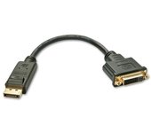 Lindy - 41004 adaptador de cable de vídeo 0,15 m DisplayPort DVI-D Negro 41004