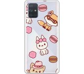 Funda compatible con Samsung Galaxy A71 - Patron Gatos
