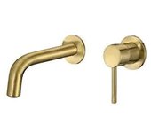 VALAZ Deva Grifo de lavabo empotrado con llave monomando de acabado oro mate cepillado