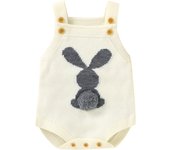 Spring Baby Bodysuits Clothes Cute Rabbit Knitted Newborn Boys Girls Strap Onesie Coveralls 0-18m Infant Easter Clothes Outfits