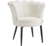 Tectake - Sillón STELLA acolchado grueso - 67 x 64 x 76 cm, Cómodo sillón con elegante tapizado de piel sintética, Acolchado extragrueso gracias al relleno de espuma de alta densidad, Amplio asiento con respaldo curvado en forma de flor