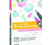 TOMBOW ROTULADOR TOMBOW DUAL BRUSH SET 6 COLORES CANDY CAJA CARTON DUAL BRUSH 21x7x1 Cms.