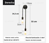 LED Wall Lamp Nordic Style Iron Long Tube Acrylic Gold Bedside Kitchen Gate Bathroom Lounge Bedroom Background Aisle G4 2 Heads