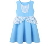Summer Casual Girls Princess Mermaid Jasmine Elsa Anna Dress for Kids Cotton Clothes Isabella Mirabel Rapunzel Clothing
