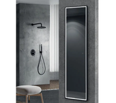 LEDIMEX YORK NEWY021/160NG Espejo rectangular con sistema antivaho y marco de aluminio negro mate 160x40