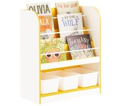 SoBuy KMB108-G Librería Infantil con 3 Compartimentos y 3 Cajas Extraíbles Amarilo