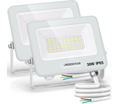 Aigostar Foco LED Exterior 20w, 1650LM Foco Proyector LED, IP65 Impermeable Luz de Seguridad, Natural 4000K Luces led exterior, Para Jardín, Patio, Garaje, Paquete de 2