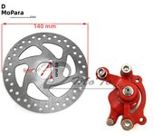 49CC Brake Disc Plate Gas Mini Dirt Bike Rear Disc Brake Caliper Kit 140mm and Friction Plate Rotors Electric Scooter ATV