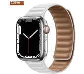 Leather Link for Apple Watch Band 45mm 41mm 40mm 44mm 49mm Original Magnetic Loop Bracelet IWatch Series 8 Ultra 3 SE 6 7 Strap