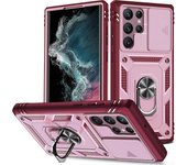 Slide Camera Case for Samsung Galaxy S24Ultra S24Plus S24 S23Ultra S23 Heavy Duty Build in 360 Degree Rotate Kickstand Covers