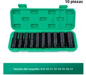 10pcs 1/2" Drive Metric Impact Socket Set Universal Socket Metric Drive Deep Socket Set Wrench for Air Pneumatic Repair Tools