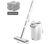 Floor Magic Flat Squeeze Mop With Bucket Hand Free Lazy Cleaning Mop Microfiber 360 Rotating Self Wringing Mop House Cleaning