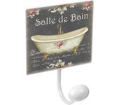 PERCHA pared metal diseño Retro Vintage decoración SALLE BAIN baño con 1 GANCHO porcelana