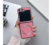 Linen Magsafe Case for Samsung Galaxy Z Flip 3 4 5 Z6 Flip6 Z5 Z4  Flip5 Flip 6 5 4 Magnetic Wireless Charging Ultrathin Cover
