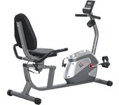 HOMCOM Bicicleta Estática Reclinada con Pantalla LCD y Volante de Inercia de 3 kg Resistencia Magnética de 8 Niveles Asiento Ajustable 121,5-136x62,5x98 cm Gris