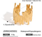 Anillos de acero inoxidable chapados en oro de 18 quilates, resistentes al agua, sin decoloración, anillos abiertos, regalo de joyería para fiestas del Día de San Valentín