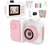 Instant Print Camera For Kids Mini Digital Video Camera Dual Lens Photo Printing Thermal Paper Toys Camera Boys Girls Gifts