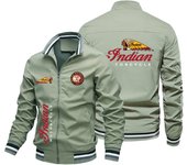 Fine printed Indian baseball jacket, motorcycle jacket, bomber pilot fashion, spring and autumn specials
