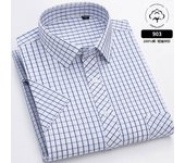 6XL Men's shirt Short sleeve Spring summer 100% cotton plaid Oxford non-ironing anti-wrinkle plus size casual shirt slim fit