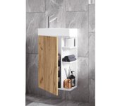 Conjunto de muebles de baño de 2 piezas WC de invitados lavabo de invitados lavabo pequeño estrecho Lumia Conjunto de muebles de baño de 2 piezas WC de invitados lavabo de invitados lavabo pequeño estrecho Lumia