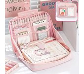 12 Layers Sanrio Pencil Case Kawaii Cartoon Pochacco Cinnamoroll Large Capacity Stationery Storage Bag Cute Anime Pen Bag Gifts