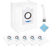 Bolsas para aspiradora Ecovacs Deebot T10 Plus, bolsas para aspiradora Ecovacs Deebot X1 Plus, base para robot aspirador, bolsas de gran capacidad de 3,2 l, repuestos con herramientas de limpieza (6 unidades)