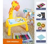 Children led projector drawing table toy painting set table educational board learning tools painting toys for children