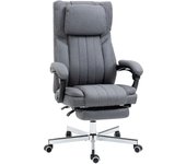 Vinsetto Silla de Oficina Giratoria con 6 Puntos de Masaje Vibratorio Silla de Escritorio Reclinable con Altura Ajustable Control Remoto Respaldo Alto y Reposacabezas 65x61x105-113 cm Gris