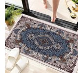 VIKAMA Crystal Velvet Water-absorbing Anti-skid Bath Mat Plaid Wood Floor Rug Mat Suitable For Bathroom, Living Room, Bedroom