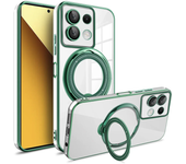 Plating Case for Redmi Note 13 Pro Plus 4G 5G Xiaomi Poco X6 Pro X6 13T Magsafe Transparent Ring Wireless Charge Magnetic Cover