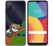 Tumundosmartphone Funda Gel Transparente para Alcatel 1S 2021 / 3L 2021 diseño Panda Dibujos